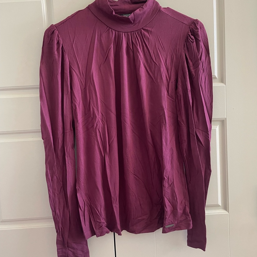 Tahari Women's Long Sleeve Top in Rich Purple